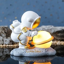 Astronaut Table Lamp Spaceman Moon Lamp Cartoon Resin Night Light Modern Mode...