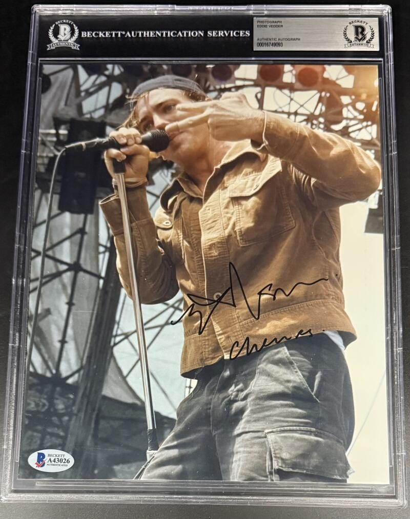 Eddie Vedder Pearl Jam Signed Autograph Rare Beckett Encapsulated