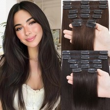 CLEARANCE Clip In Hair Extensions 100 Real Human Remy Hair 8 Pieces Full Head