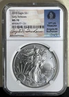 2019 American SILVER Eagle NGC MS70 Signed Angela Buchanan 37th Treasurer/Label