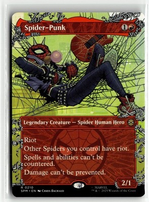 Spider Punk 0210 Borderless Spider Man MTG Magic The Gathering Card NM
