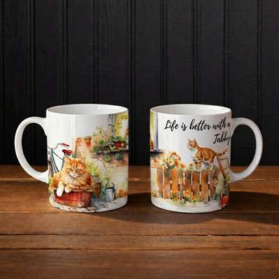 Personalisierte Ginger Tabby Tasse | Freche orange Katze Geschenk | Individueller Kosename 11 Unzen