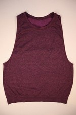 Lululemon Swiftly Women  s Size 6 Plum Purple Muscle Tank Mesh Gym Yoga Top