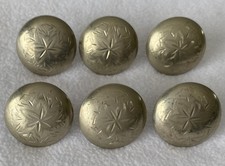 HERNANDEZ Vintage NEW 1-1/2" Full SET of 6 Engraved Domed Silver Saddle CONCHOS