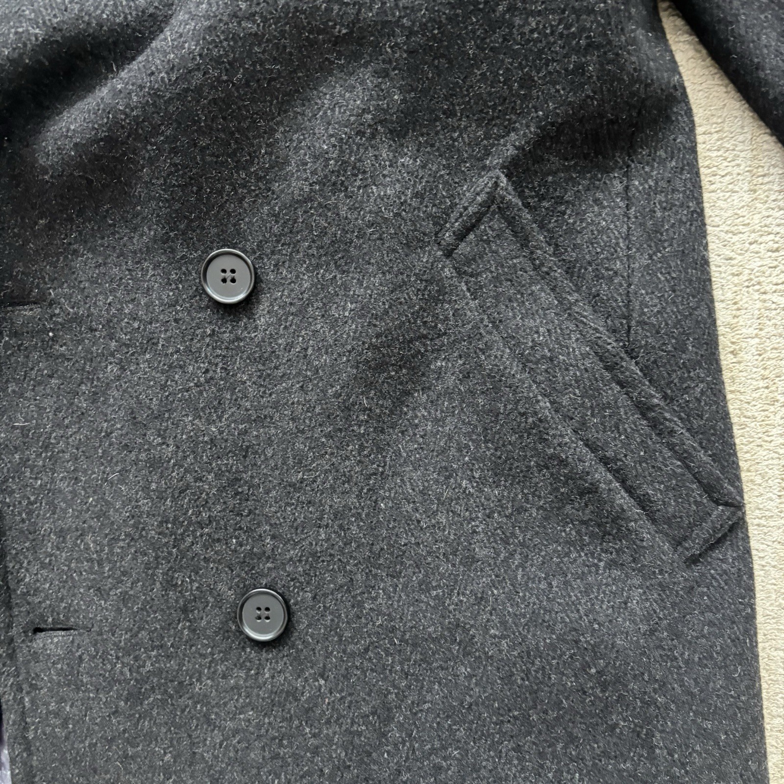 Greenwoods Men’s Wool Blend Double Breasted Coat – Size XL – Black – Smart Over image 2