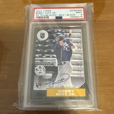 2022 Topps Bobby Witt Jr. 1987 Topps S2 RC AUTO Black /199 PSA 9 Rookie Royals