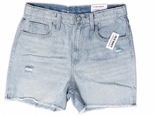 Old Navy Girls Light Wash Denim Jean High Waisted Cut Off Shorts Size 16 NWT