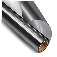 STATINT Privacy Window Film One Way Mirror 17.5 Inch X 6.5 Feet Black-silver