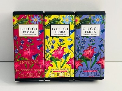 NIB Gucci flora gorgeous gardenia,Gorgeous Orchid,Gorgeous Magnolia, 5ml/0.16oz