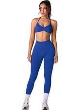Womens Workout Sets Two Piece Seamless Scrunch Butt Lifting High Waist Impact...