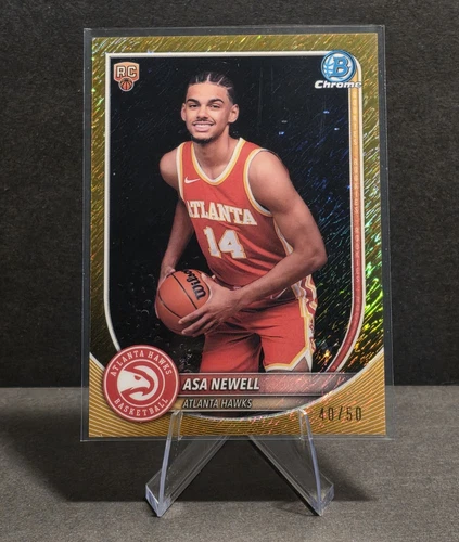 Topps 2025-26 Bowman Asa Newell Chrome RC /50 #BCV-23 Atlanta Hawks