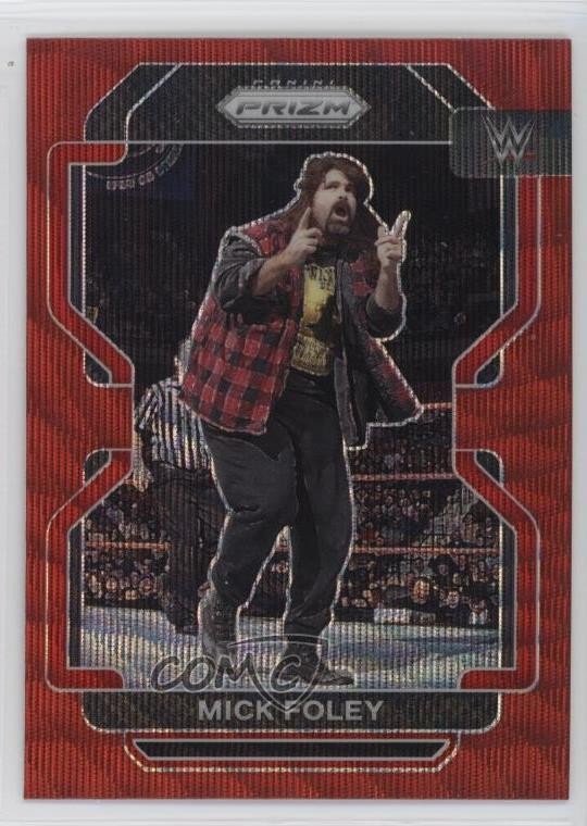 2022 Panini Prizm WWE Ruby Wave Prizm Mick Foley #190 0nr3