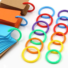 50pcs Plastic Loose-leaf Ring Binders 15-40mm DIY Scrapbook Book Circles UK 