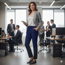 Talbots Signature Boot Navy Blue Dress Pants Size 12 Petite Stretch Career Work