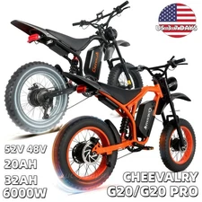 20'' 20AH 32AH 60V Electric Dirt Bike  60MPH E-Mountain Bike 6000W E-Motorcycle