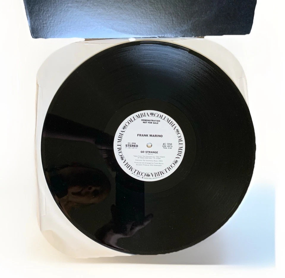 Frank Marino Power Rock Roll LP Vinyl 1981 CBS Promo Go Strange AS 1250 WLP Hype Foto 2 de 4