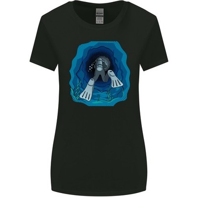 3D Scuba Diver Tauchen Damen Breiter Schnitt T-Shirt