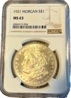 1921 Morgan Silver Dollar MS 63 NGC