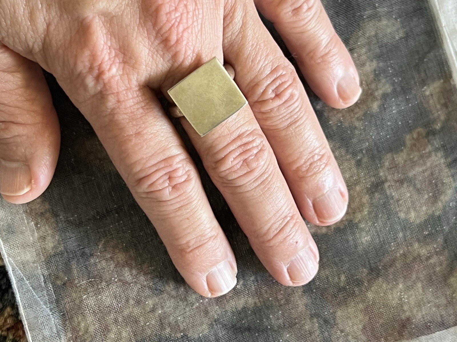 Solid Sterling Silver Engravable  Ring  Square De… - image 8