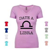 Date A Libra balance charm zodiac astrology dating Women's V Neck Shirt