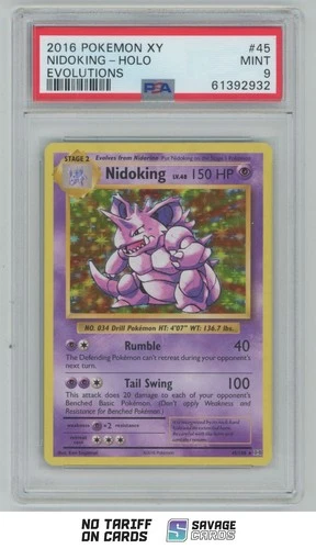 2016 Pokemon XY Evolutions Holo Nidoking PSA 9 #45/108