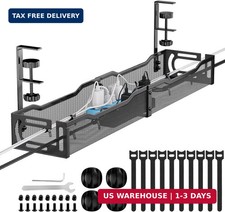 Cable Management, 25'' Cable Management Under Desk No Drill, Metal Cord Organize