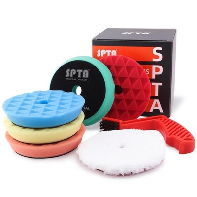 Achieve Professional Car Polish Results - 6Pc Orbital Buffer Pad Set 125mm