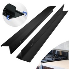 Stove Gap Covers Stainless Steel 2 Packs, 13.8 27.6 Inch Adjustable Black