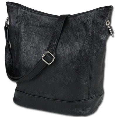 Toscanto Damen Schultertasche Shopper Leder Tasche schwarz OTT159SS