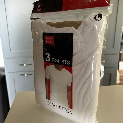 Marco Giovanni Men’s Short Sleeve Cotton T-Shirt Size Large in White 3-Pack - product listing photo