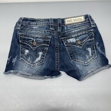 Rock Revival Shorts Womens 29 Jessica Distressed Flap Pocket Cowgirl Cutoff