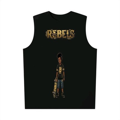La mc de Neil Black Rebels Graphic Print Sleeveless Crew Neck Regular T-Shirt XL