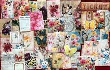  742 - RANDOM 15 PCS VINTAGE FLORAL SCRAPBOOK JUNK JOURNAL KIT / LOT