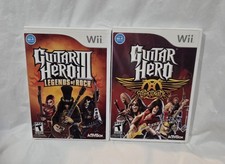 Guitar Hero Wii Games Aerosmith & Legends Of Rock Complete CIB Nintendo TESTED 
