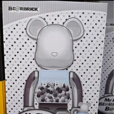 Medicom toy  BE@RBRICK MY FIRST B@BY BLACK & WHITE CHROME Ver. 400% & 100％