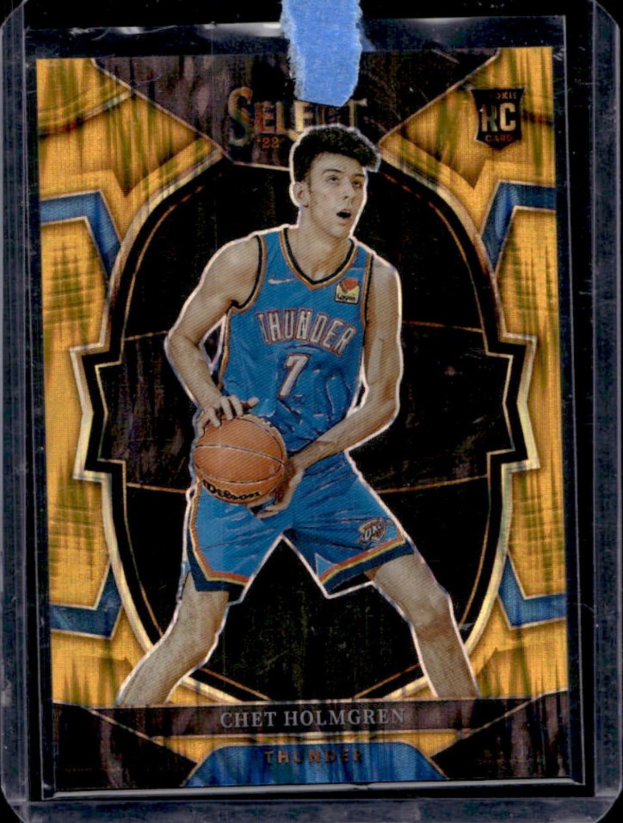 2022-23 Select Chet Holmgren RC Gold Flash Prizm Concourse #9/10 Thunder