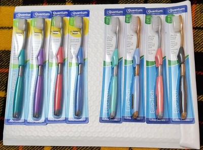 Euro Tech Combo (4+4) Soft Sensitive Toothbrushes x4 Adult & x4 Junior/Adult-S