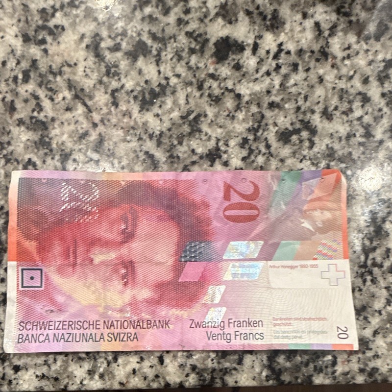 Swiss National Bank 20 Franken / 20 Francs Banknote, Switzerland