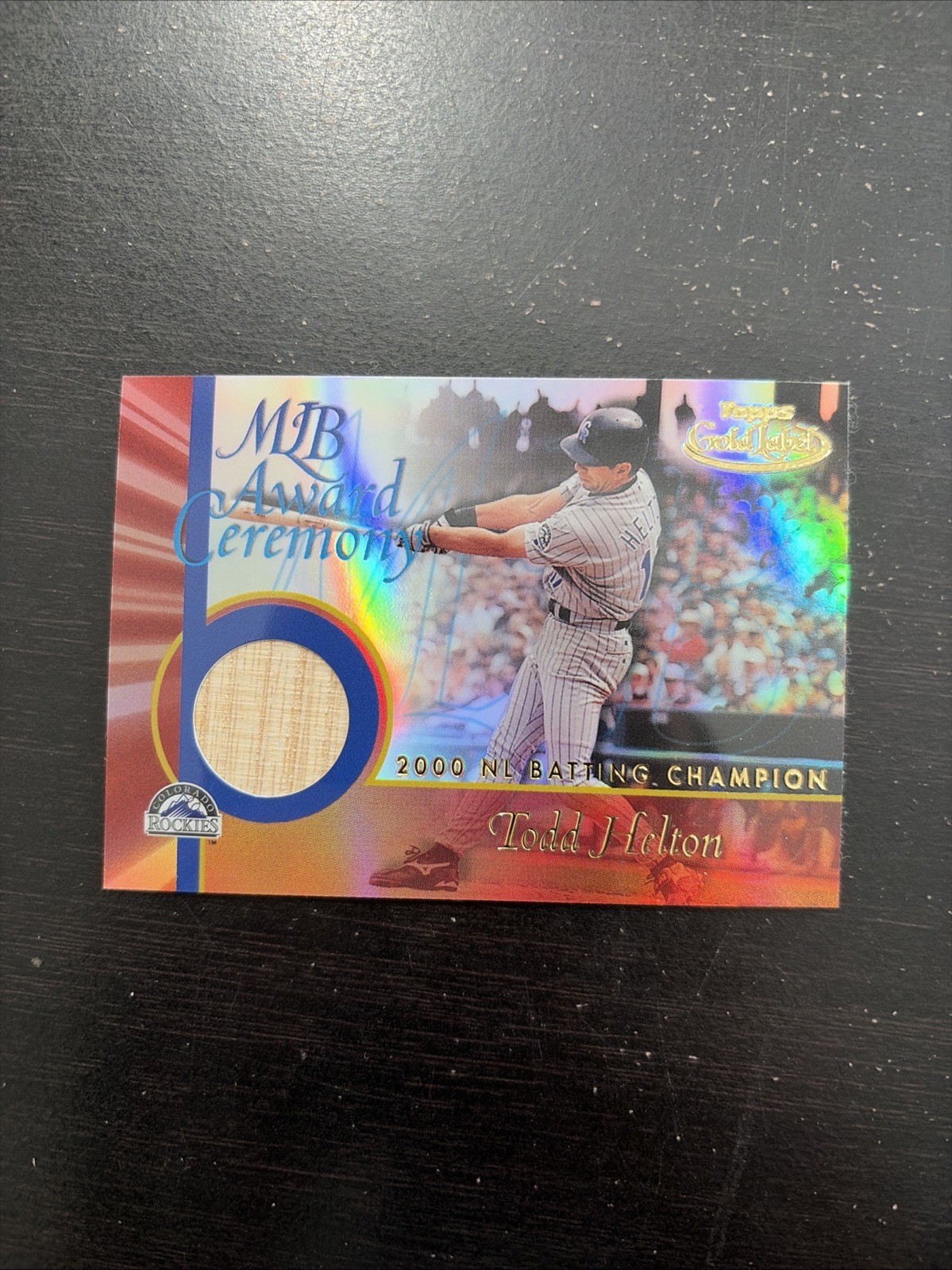 Todd Helton #GLR-TH2 2001 Topps Gold Label MLB Award Ceremony Relics