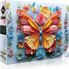 1000 Piece Puzzle for Adults Butterfly Noctilucous Jigsaw Puzzles - Challenging