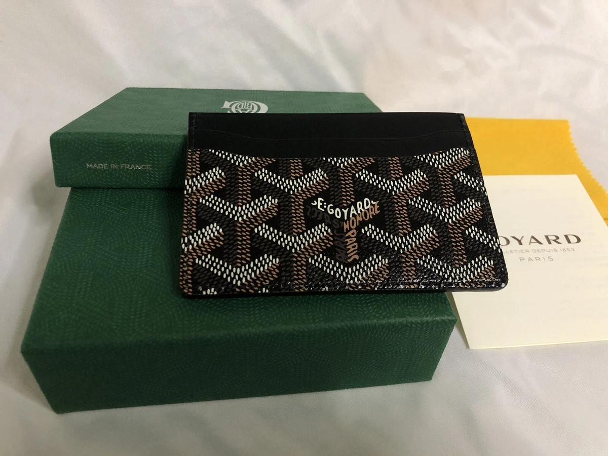 Goyard Saint Sulpice Card Case Card Holder Goyardine Black Yellow