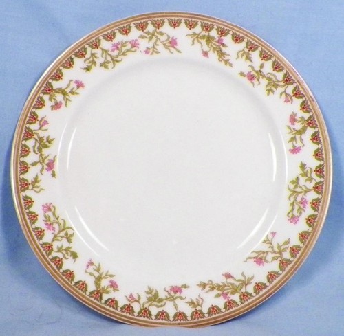 3 Haviland & Co Salad Plates Schleiger 969 Pink Flowers Green Scrolls Antique - Picture 2 of 5