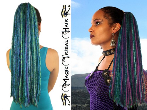 DREAD Hair FALLS 112 Dreadlocks TRIBAL FUSION Goa GOTH cyber MERMAID EXTENSIONS