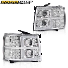 Fit For 2007-2013 Chevy Silverado 1500 2500HD 3500HD LED DRL Headlights Headlamp