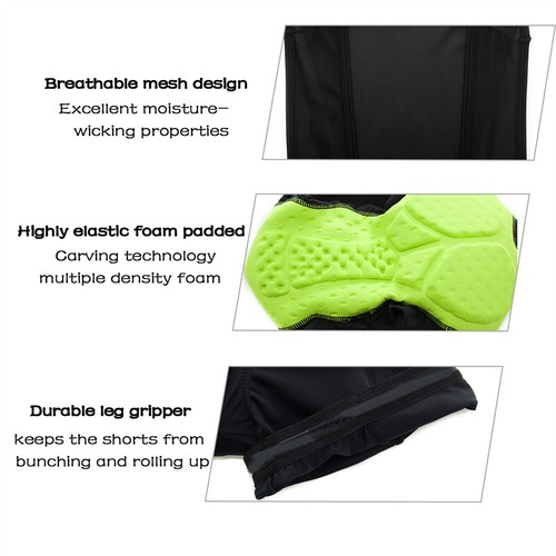 Wulibike Mens Cycling Shorts MTB Bicycle Padded Compression Bike Breathable Pant - Picture 3 of 16