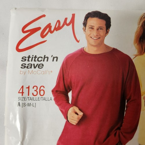 Uncut Easy stitch 'n save Mccalls 4136 S-M-L sewing pattern - Picture 2 of 6