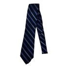 Nautica Navy Striped Preppy Office 100% Silk Tie