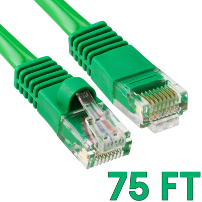 75 FT Cat5e Cable CAT5e Patch Cord LAN Network Router 8P8C RJ45 Ethernet Cable