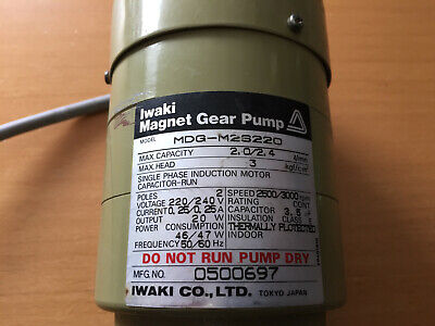 Iwaki Magnetgekoppelte Pumpe 220v 50 Hz Mdg M29220 Ebay