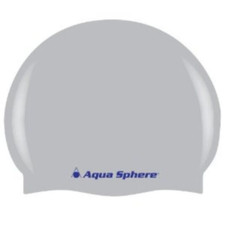 AquaSphere Classic Silicone Swim Cap WHITE Waterproof Triathlon Open Water NEW